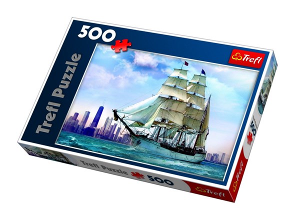 Trefl (371208) - "Segelschiff vor Chicago" - 500 Teile Puzzle