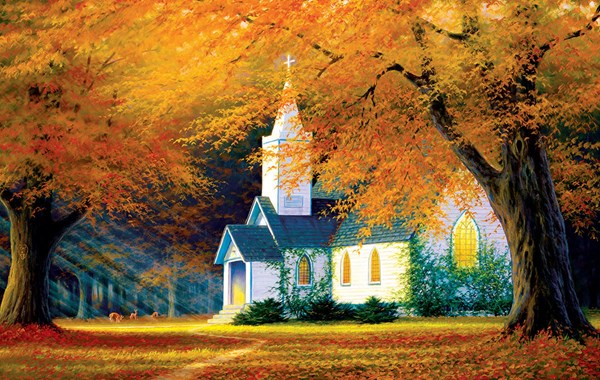 SunsOut (48560) - Charles White: "Gotteshaus erstrahlt im Licht" - 550 Teile Puzzle