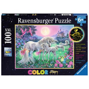 Ravensburger (13670) - "Einhörner im Mondschein" - 100 Teile Puzzle