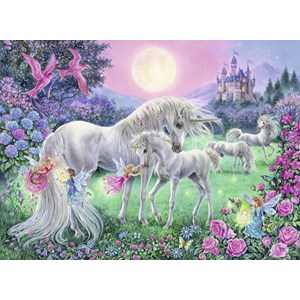 Ravensburger (13670) - "Einhörner im Mondschein" - 100 Teile Puzzle