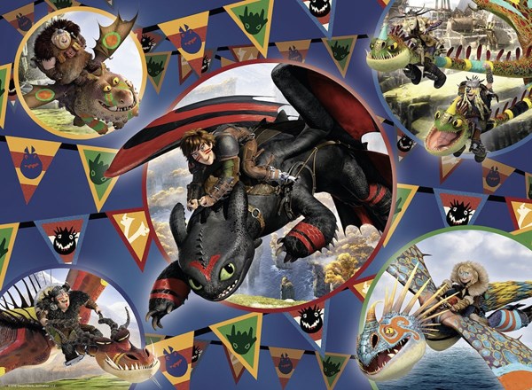 Ravensburger (13665) - "Dragons, Die Wikinger von Berg" - 100 Teile Puzzle