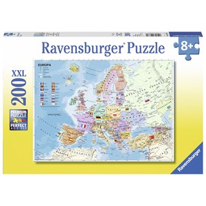 Ravensburger (12837) - "Politische Europakarte" - 200 Teile Puzzle