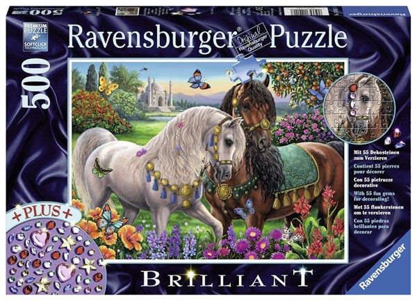 Ravensburger (14911) - "Glitzerndes Pferdepaar" - 500 Teile Puzzle