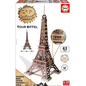 Educa (16998) - "Eiffelturm, Paris" - 63 Teile Puzzle
