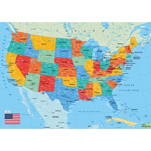 Puzzle Michele Wilson (W84-50) - "Karte der Vereinigten Staaten" - 50 Teile Puzzle