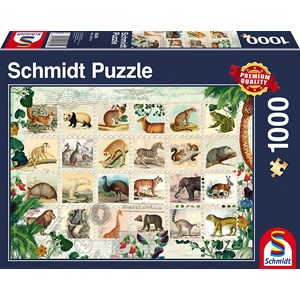 Schmidt Spiele (58285) - "Tierische Briefmarkensammlung" - 1000 Teile Puzzle