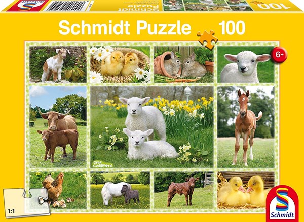Schmidt Spiele (56194) - "Tierkinder auf dem Bauernhof" - 100 Teile Puzzle