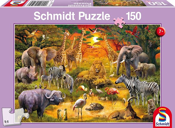 Schmidt Spiele (56195) - "Tiere in Afrika" - 150 Teile Puzzle