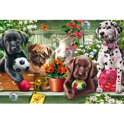 Schmidt Spiele (56198) - "Verspielte Hundekinde" - 200 Teile Puzzle