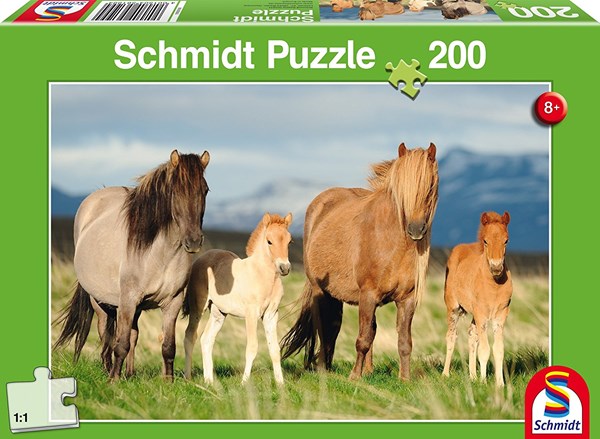 Schmidt Spiele (56199) - "Pferdefamilie" - 200 Teile Puzzle