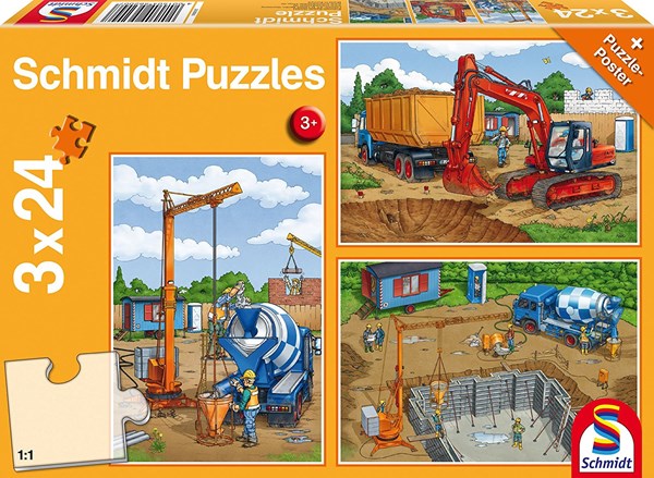 Schmidt Spiele (56200) - "Auf der Baustelle" - 24 Teile Puzzle