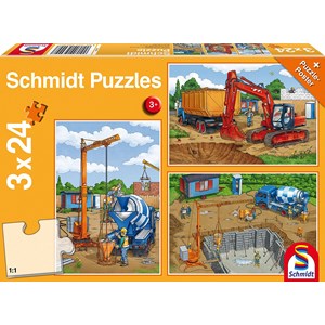 Schmidt Spiele (56200) - "Auf der Baustelle" - 24 Teile Puzzle