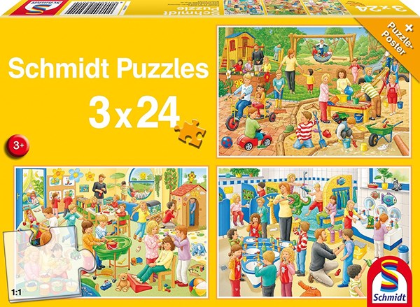Schmidt Spiele (56201) - "Ein Tag im Kindergarten" - 24 Teile Puzzle