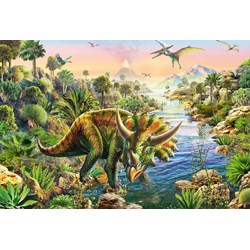 Schmidt Spiele (56202) - "Abenteuer mit den Dinosauriern" - 48 Teile Puzzle