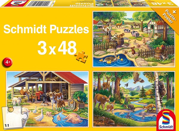 Schmidt Spiele (56203) - "Alle meine Lieblingstiere" - 48 Teile Puzzle