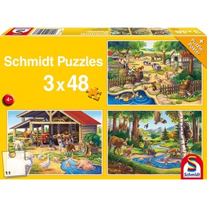 Schmidt Spiele (56203) - "Alle meine Lieblingstiere" - 48 Teile Puzzle