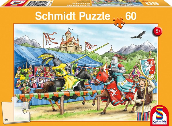 Schmidt Spiele (56204) - "Bei den Rittern" - 60 Teile Puzzle