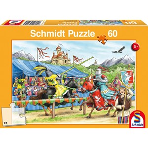 Schmidt Spiele (56204) - "Bei den Rittern" - 60 Teile Puzzle