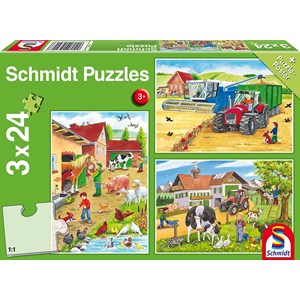 Schmidt Spiele (56216) - "Auf dem Bauernhof" - 24 Teile Puzzle