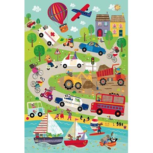 Schmidt Spiele (56219) - "Bunte Welt der Fahrzeuge" - 24 Teile Puzzle