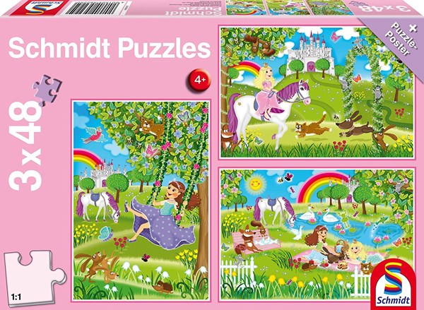 Schmidt Spiele (56225) - "Prinzessin im Schlossgarten" - 48 Teile Puzzle