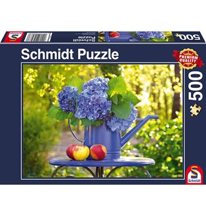 Schmidt Spiele (58283) - "Gießkanne mit Hortensie" - 500 Teile Puzzle