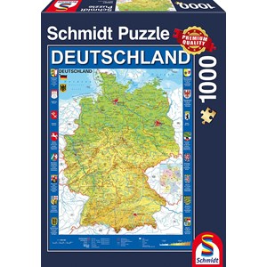 Schmidt Spiele (58287) - "Deutschlandkarte" - 1000 Teile Puzzle
