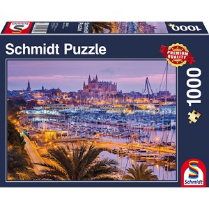 Schmidt Spiele (58302) - "Altstadt und Hafen, Palma de Mallorca" - 1000 Teile Puzzle