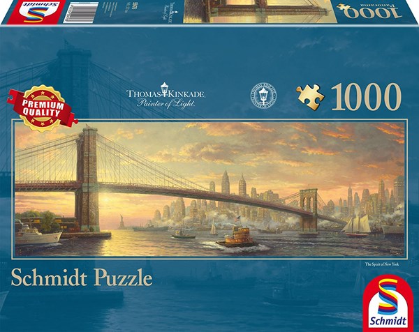 Schmidt Spiele (59476) - Thomas Kinkade: "Brooklyn Bridge, New York, The Spirit of New York" - 1000 Teile Puzzle