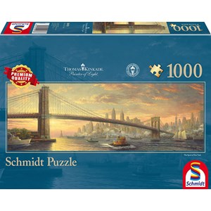 Schmidt Spiele (59476) - Thomas Kinkade: "Brooklyn Bridge, New York, The Spirit of New York" - 1000 Teile Puzzle