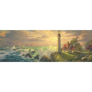 Schmidt Spiele (59477) - Thomas Kinkade: "Leuchtturm-Idylle" - 1000 Teile Puzzle