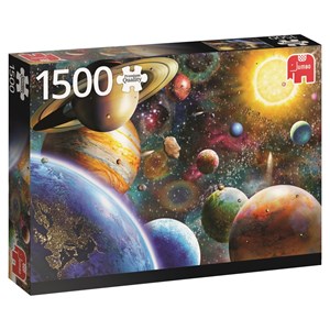 Jumbo (18586) - "Planeten im Weltall" - 1500 Teile Puzzle