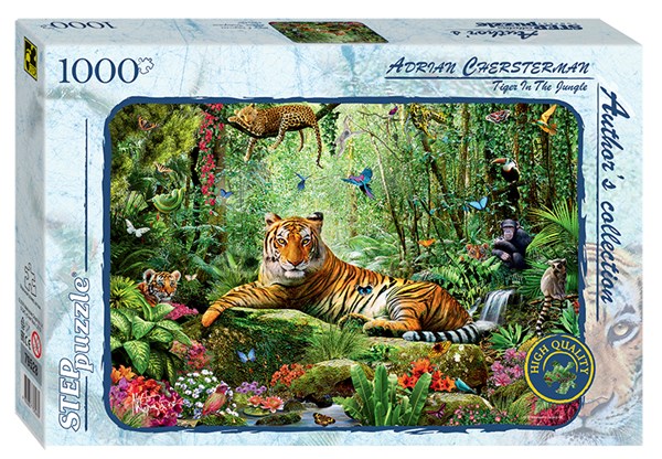 Step Puzzle (79528) - "Tiger im Dschungel" - 1000 Teile Puzzle