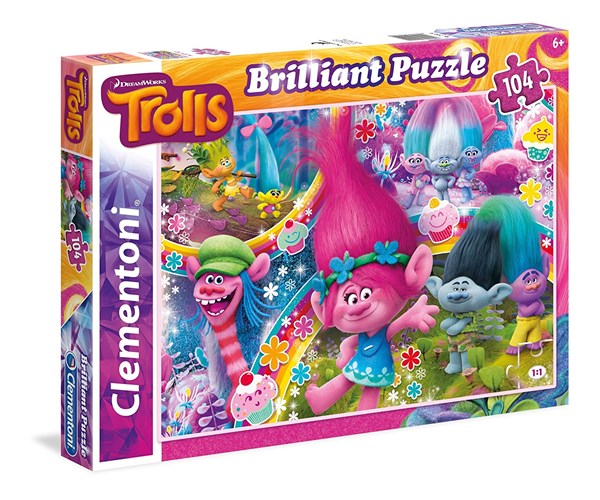 Clementoni (20144) - "Trolls, Bunte Haarpracht" - 104 Teile Puzzle