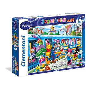 Clementoni (24464) - "Disney Charaktere, Auf großer Zugfahrt" - 24 Teile Puzzle