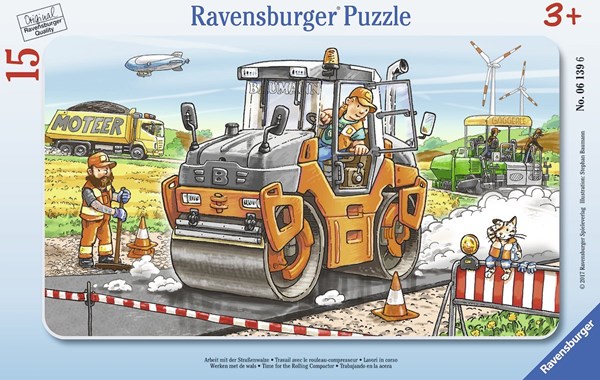 Ravensburger (06139) - "Arbeit mit der Straßenwalze" - 15 Teile Puzzle