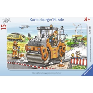 Ravensburger (06139) - "Arbeit mit der Straßenwalze" - 15 Teile Puzzle