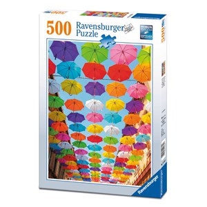 Ravensburger (14765) - "Farbenfrohe Schirme" - 500 Teile Puzzle