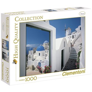 Clementoni (39163) - "Little Greek Street, Santorini" - 1000 Teile Puzzle