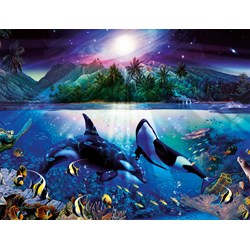 Ravensburger (16661) - "Orkas bei Nacht" - 2000 Teile Puzzle