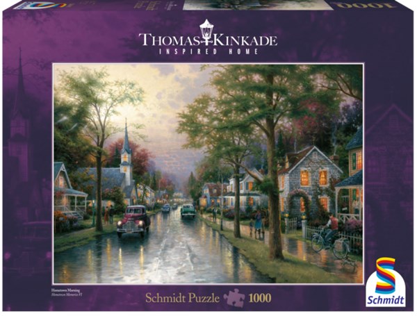Schmidt Spiele (58441) - Thomas Kinkade: "Morgen in der kleinen Stadt" - 1000 Teile Puzzle