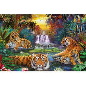 Ravensburger (170579) - "Tigers at the Waterhole" - 3000 Teile Puzzle