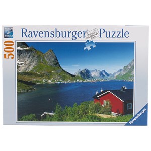Ravensburger (14176) - "Norwegisches Fischerdorf" - 500 Teile Puzzle