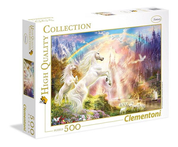 Clementoni (35054) - "Einhörner im Sonnenaufgang" - 500 Teile Puzzle