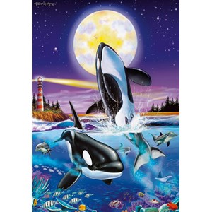 Clementoni (94052) - Christian Riese Lassen: "Killer whales" - 1000 Teile Puzzle