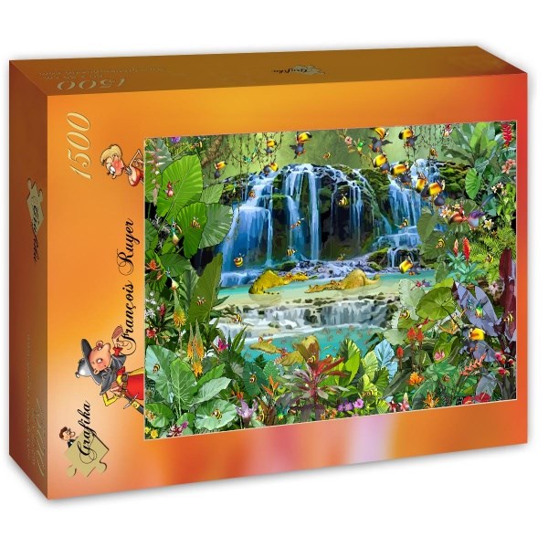 Grafika (T-00524) - François Ruyer: "Wasserfall" - 1500 Teile Puzzle