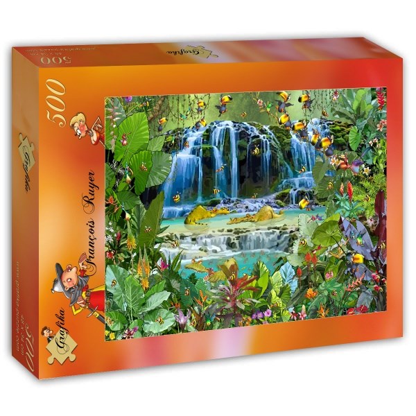 Grafika (T-00526) - François Ruyer: "Wasserfall" - 500 Teile Puzzle