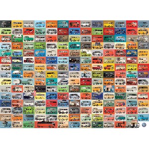 Eurographics (6000-0783) - "VW, Bunte Bulli Welt" - 1000 Teile Puzzle