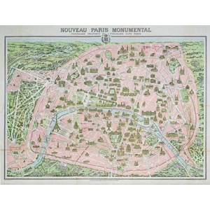 Piatnik (542848) - "Stadtplan von Paris 1910" - 1000 Teile Puzzle