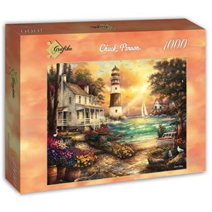 Grafika (T-00708) - Chuck Pinson: "Cottage by the Sea" - 1000 Teile Puzzle